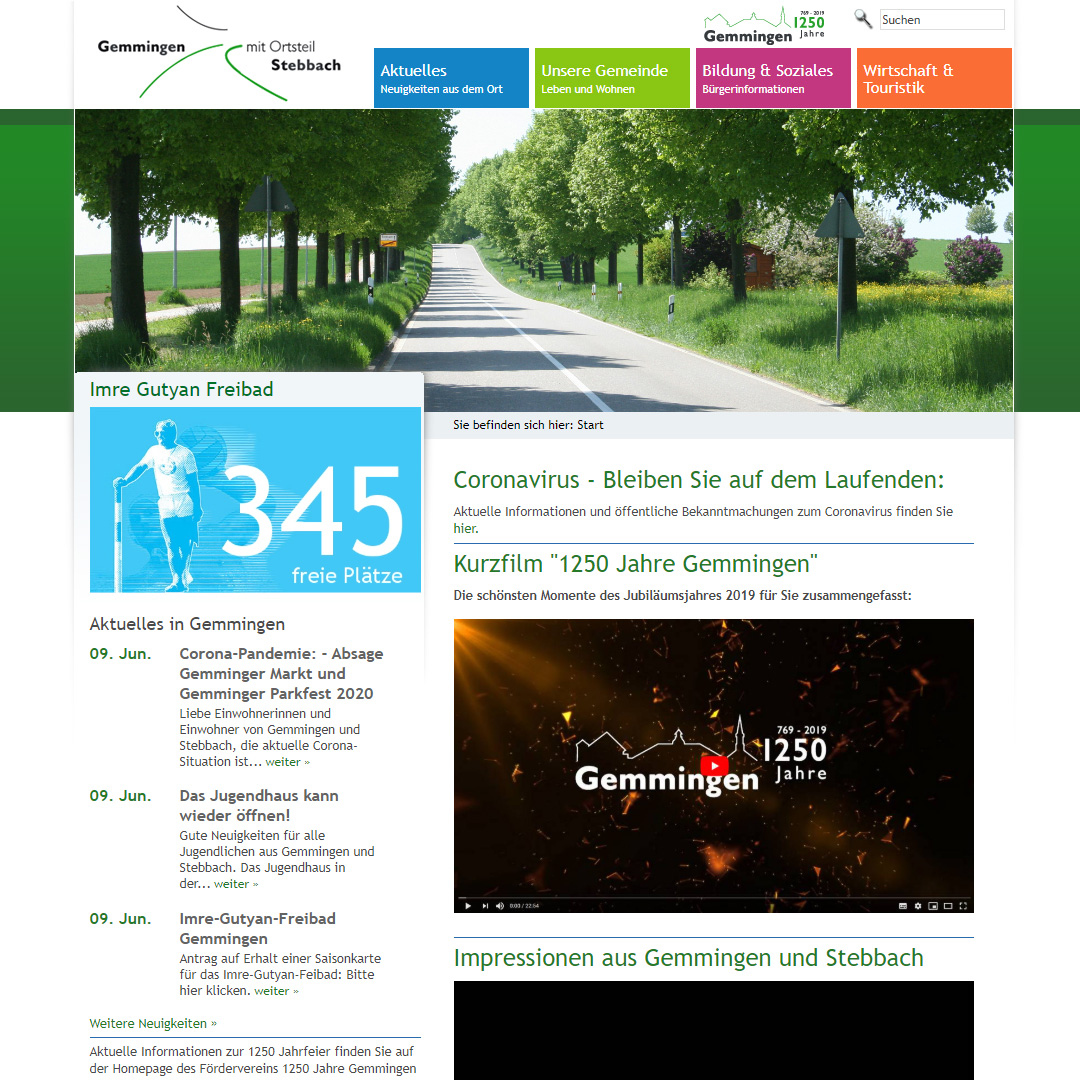 Webseite Gemmingen