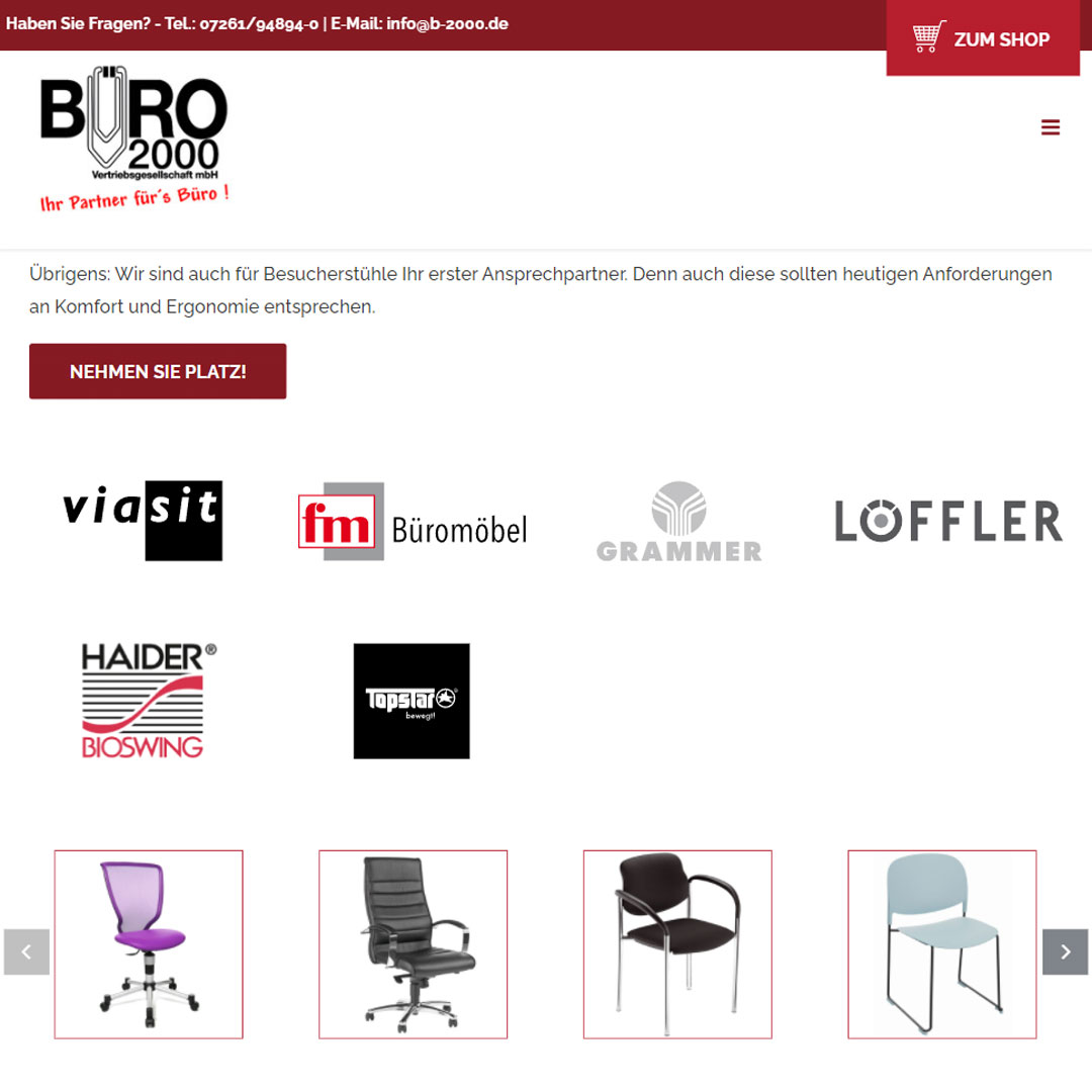 Büro 2000 Webseite