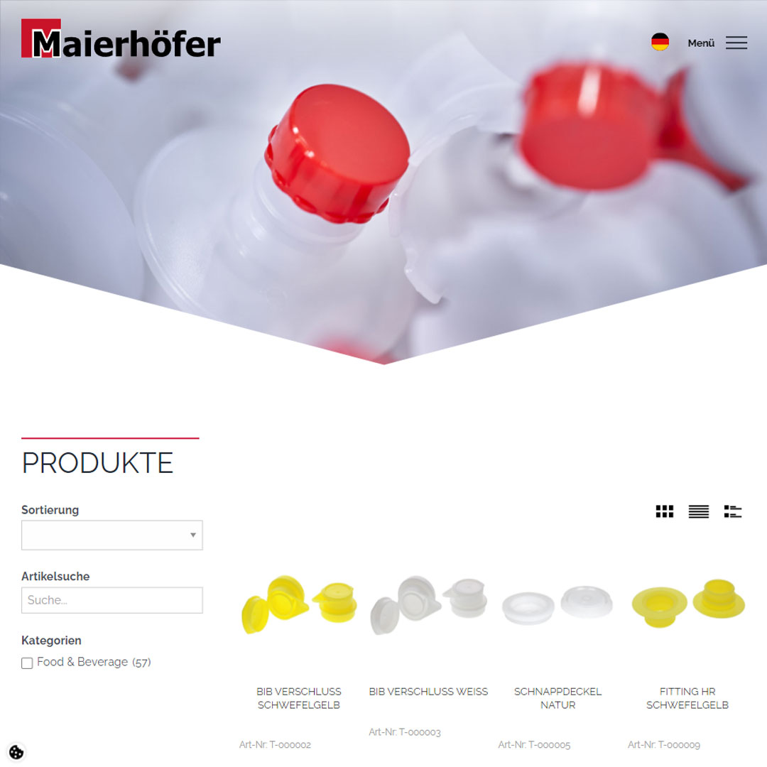 Maierhöfer Webseite - Produkte